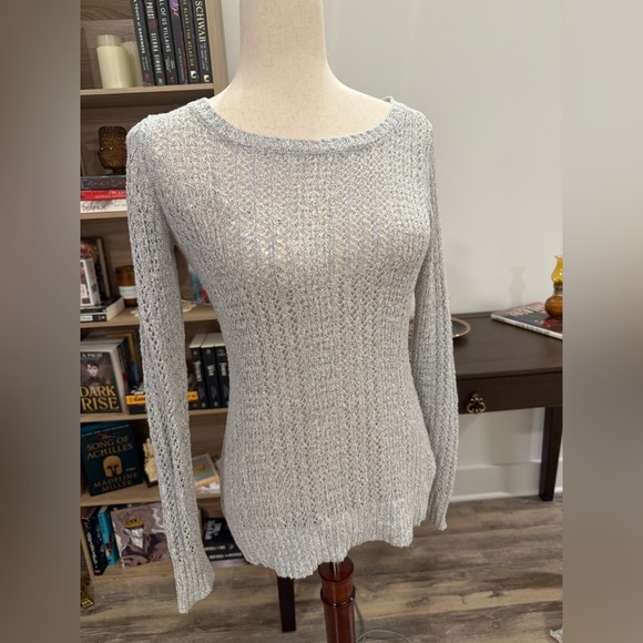 Belldini Gray Crew Neck Sweater with Knit Small - Picture 1 of 5